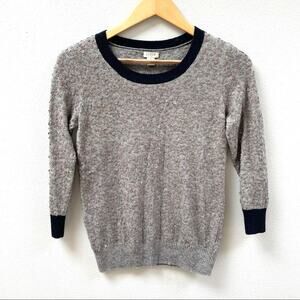 J. Crew Merino Wool Blend Gray & Navy Sequin Sweater Women’s XS Style 06035